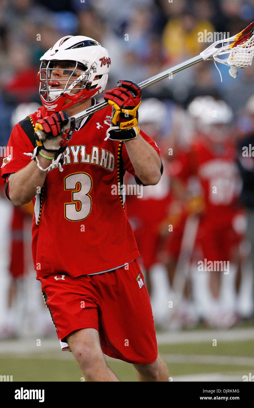 Apr. 17, 2010 - Baltimore, Maryland, U.S - 17 April 2010:  Maryland Midfielder Jake Bernhardt (3)  during lacrosse game action at the Smartlink Day of Rivals  held at M&T Bank Stadium in Baltimore, Maryland.  The Maryland Terps defeated the Hopkins Blue Jays 10-9. (Credit Image: © Alex Cena/Southcreek Global/ZUMApress.com) Stock Photo