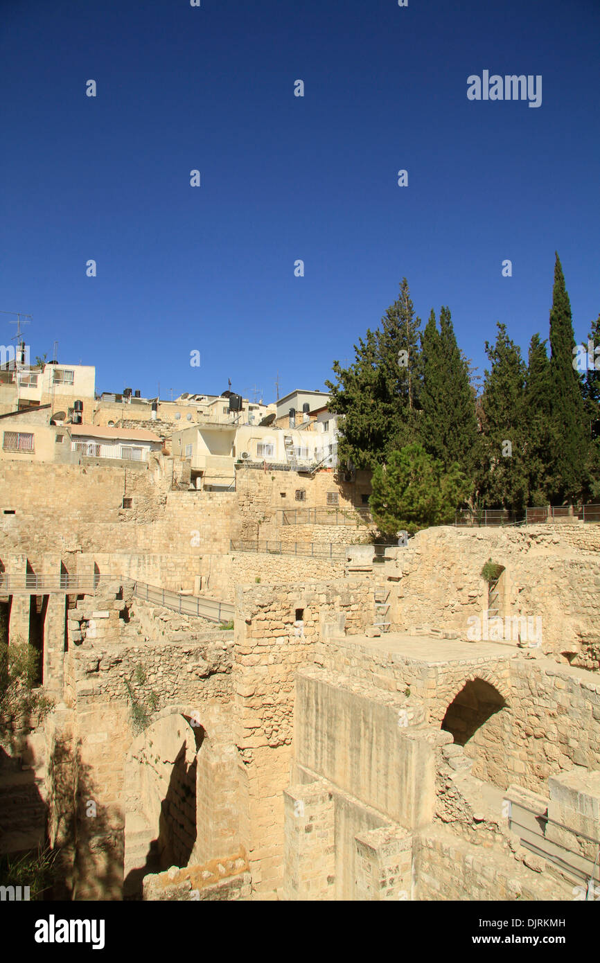 Israel, Jerusalem, Pools of Bethesda by the Church of St. Anne Stock Photo