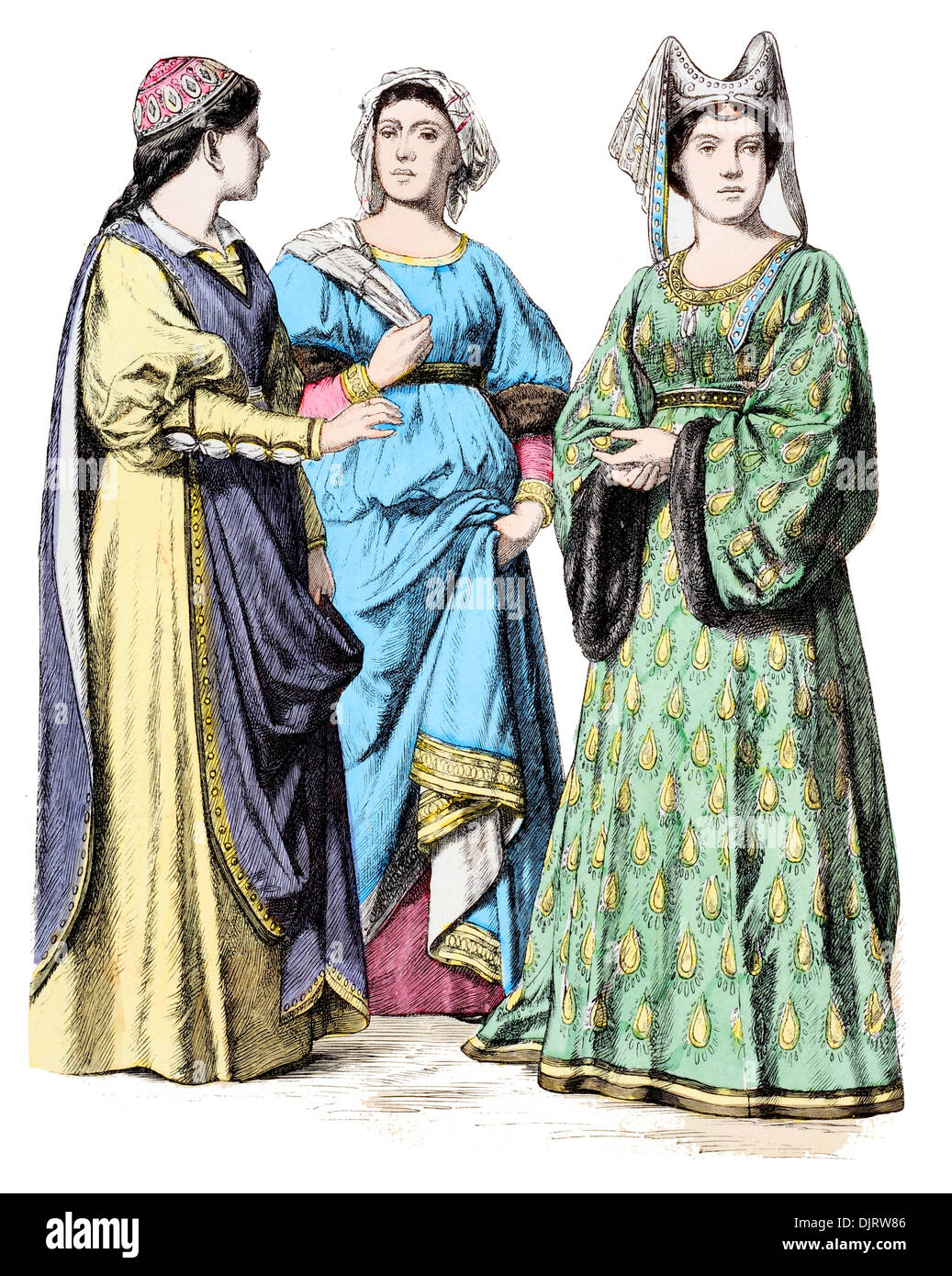 14th century female dress hi-res stock photography and images - Alamy