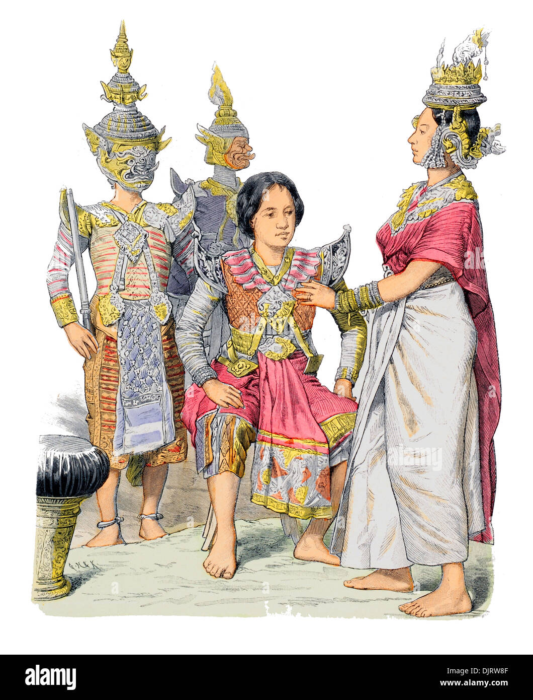 19th century XIX 1800s Siam Actresses and actors Stock Photo