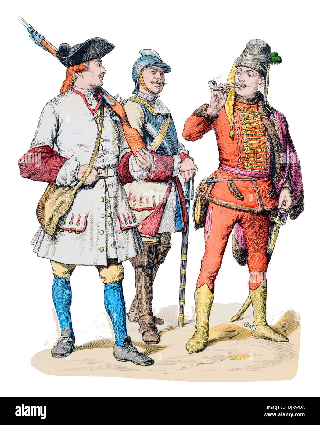 18th century XVIII 1700s Austrian Soldiers Stock Photo