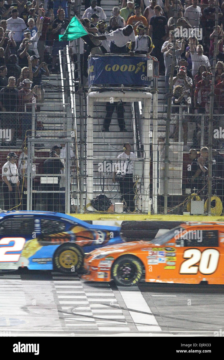 May 22, 2010 - Charlotte, North Carolina, USA - 22 May 2010: Michael Jordan waves the green flag during the Sprint Cup All Star race at Lowes Motor Speedway in Charlotte, North Carolina. (Credit Image: © Jim Dedmon/Southcreek Global/ZUMApress.com) Stock Photo