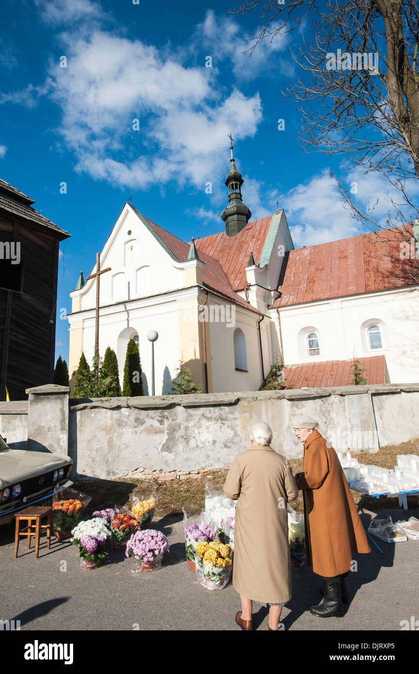 All Saints Day in rural area, Poland Stock Photo