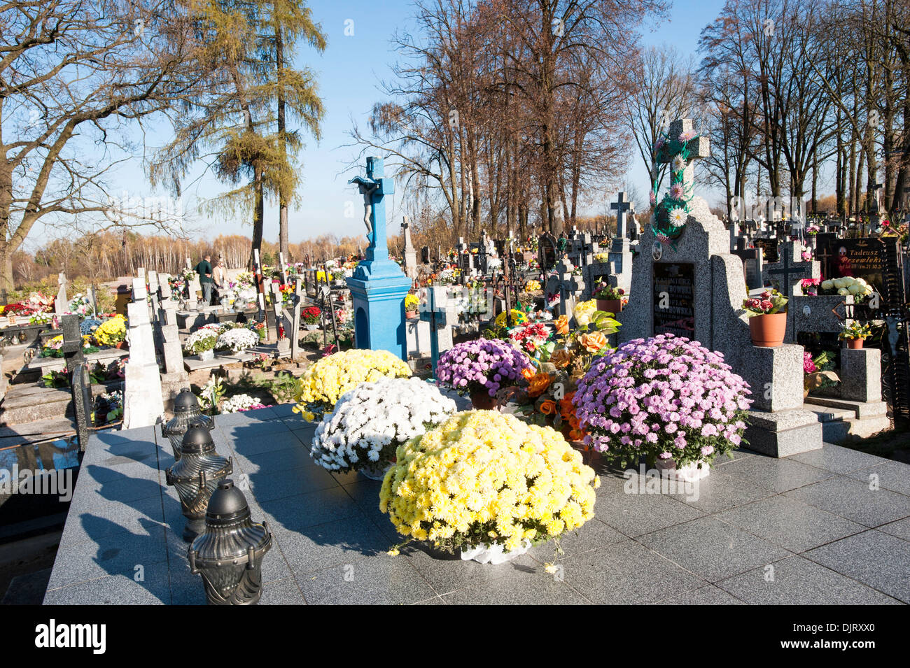 All Saints Day in rural area, Poland Stock Photo