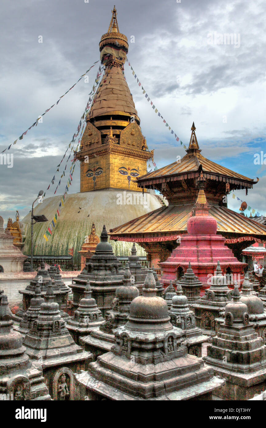 Stupa Swayambhunath, Kathmandu, Nepal Stock Photo