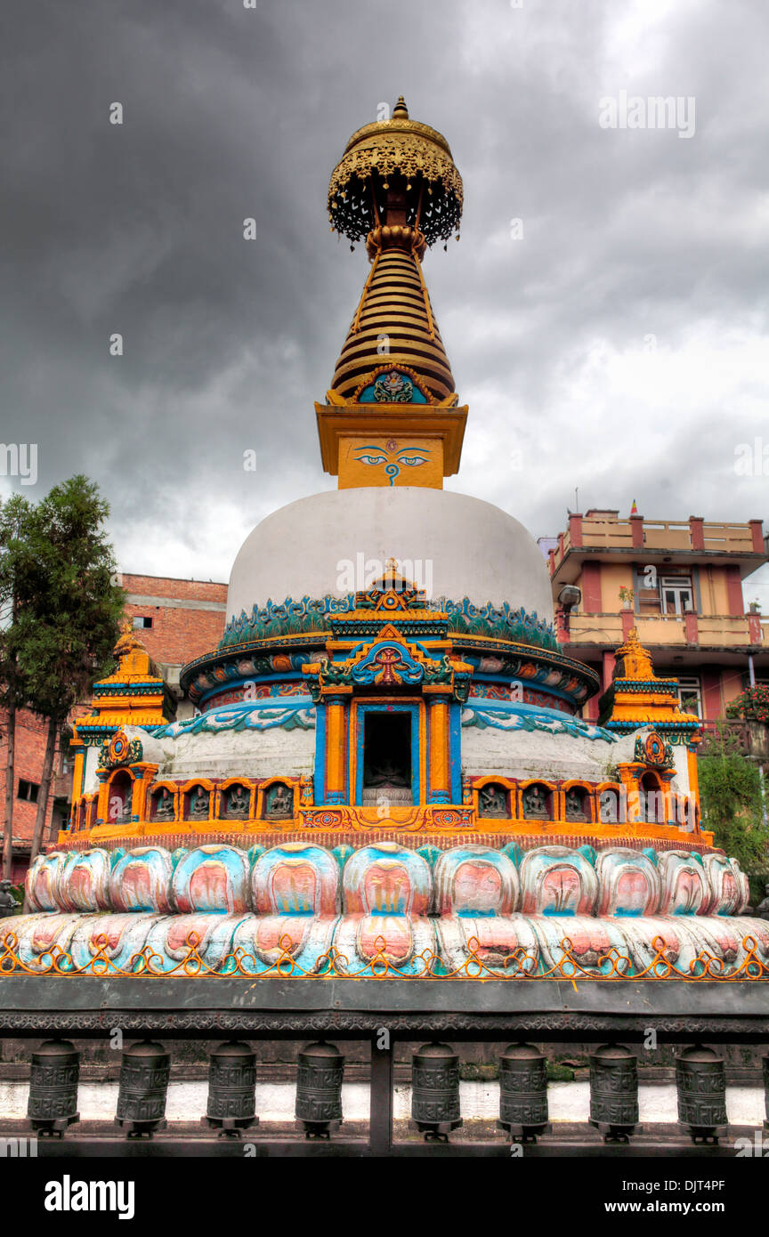 Buddhist stupa near Rudra Varna Mahavihar temple, Patan, Lalitpur, Nepal Stock Photo