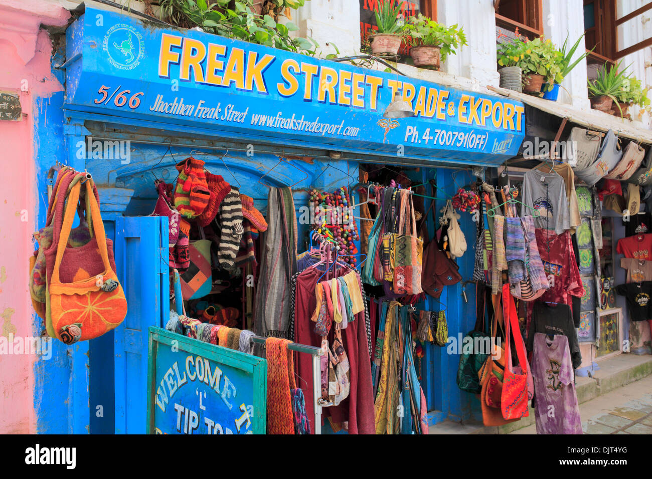 Souvenir shop, Freak street, Kathmandu, Nepal Stock Photo