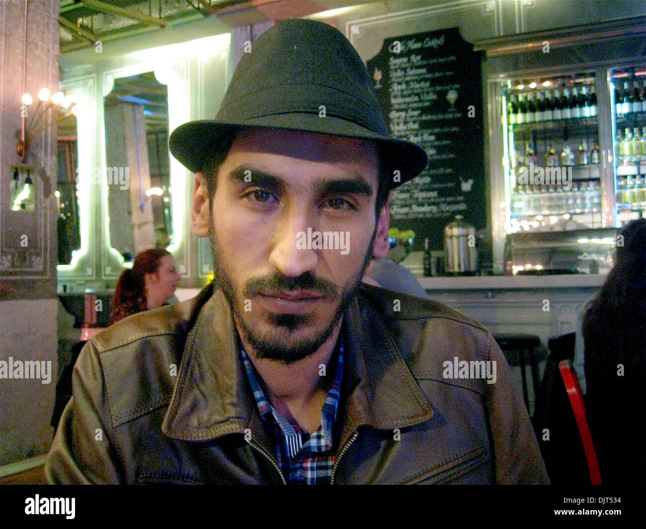 Istanbul, Turkey. 22nd Nov, 2013. Rebel commander Salim Hedschasi (28) sits in a cafe in Istanbul, Turkey, 22 November 2013. Hedschasi is trying to get support abroad for his brigade 'Liwa al-Scham.' Photo: ANNE-BEATRICE CLASMANN/dpa/Alamy Live News Stock Photo