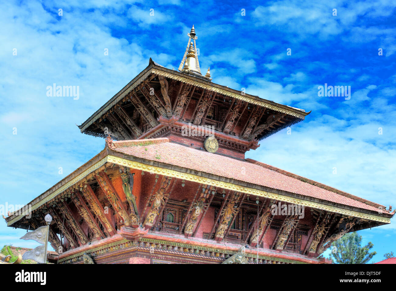 Sculpture roof strut, Changu Narayan temple, oldest Hindu temple in Nepal, near Bhaktapur, Nepal