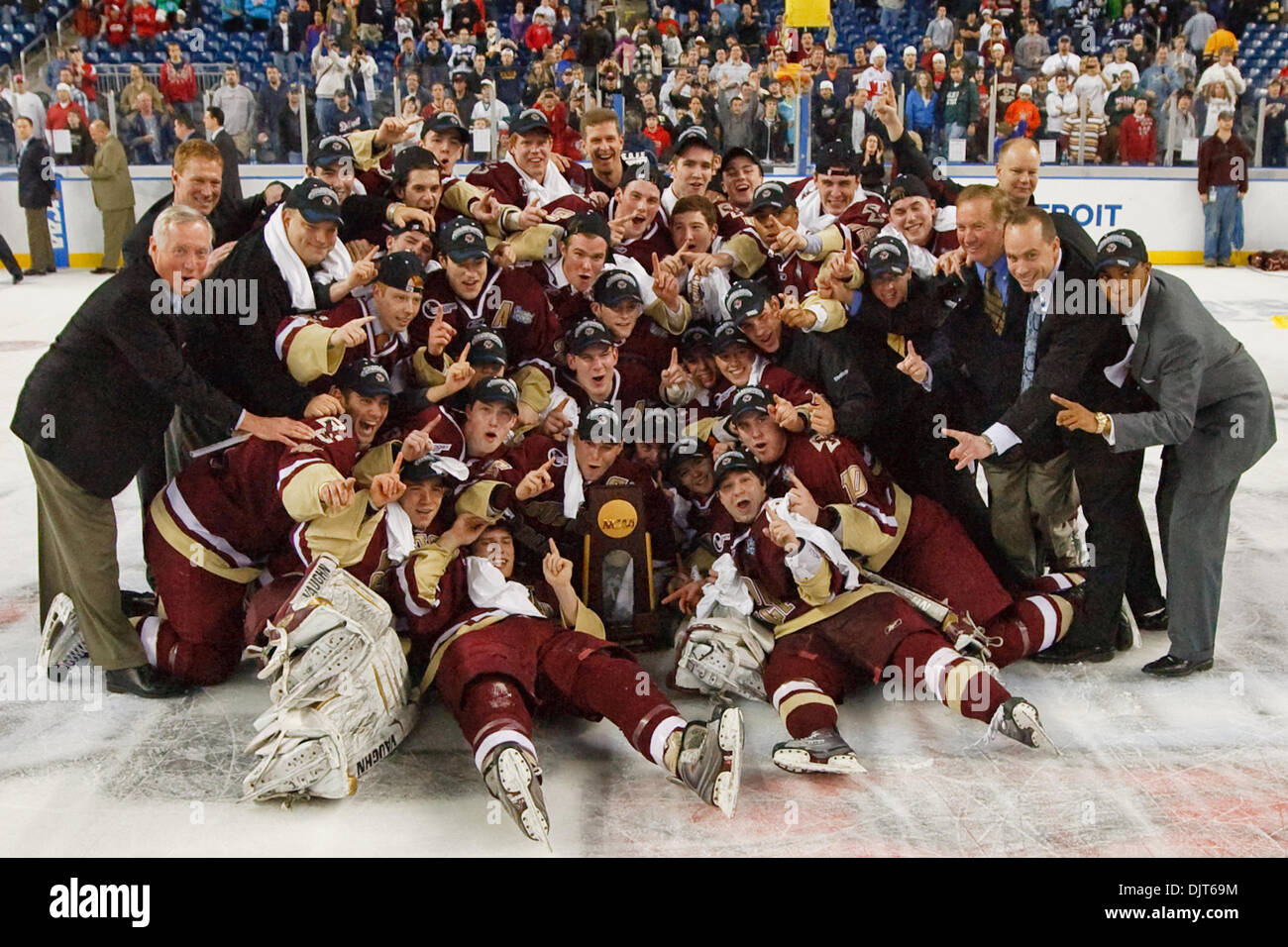The Boston College team and coaching staff pose for their championship