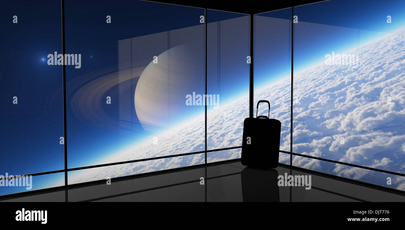 Abstract vision of space travel. Elements of this image furnished by NASA. Stock Photo