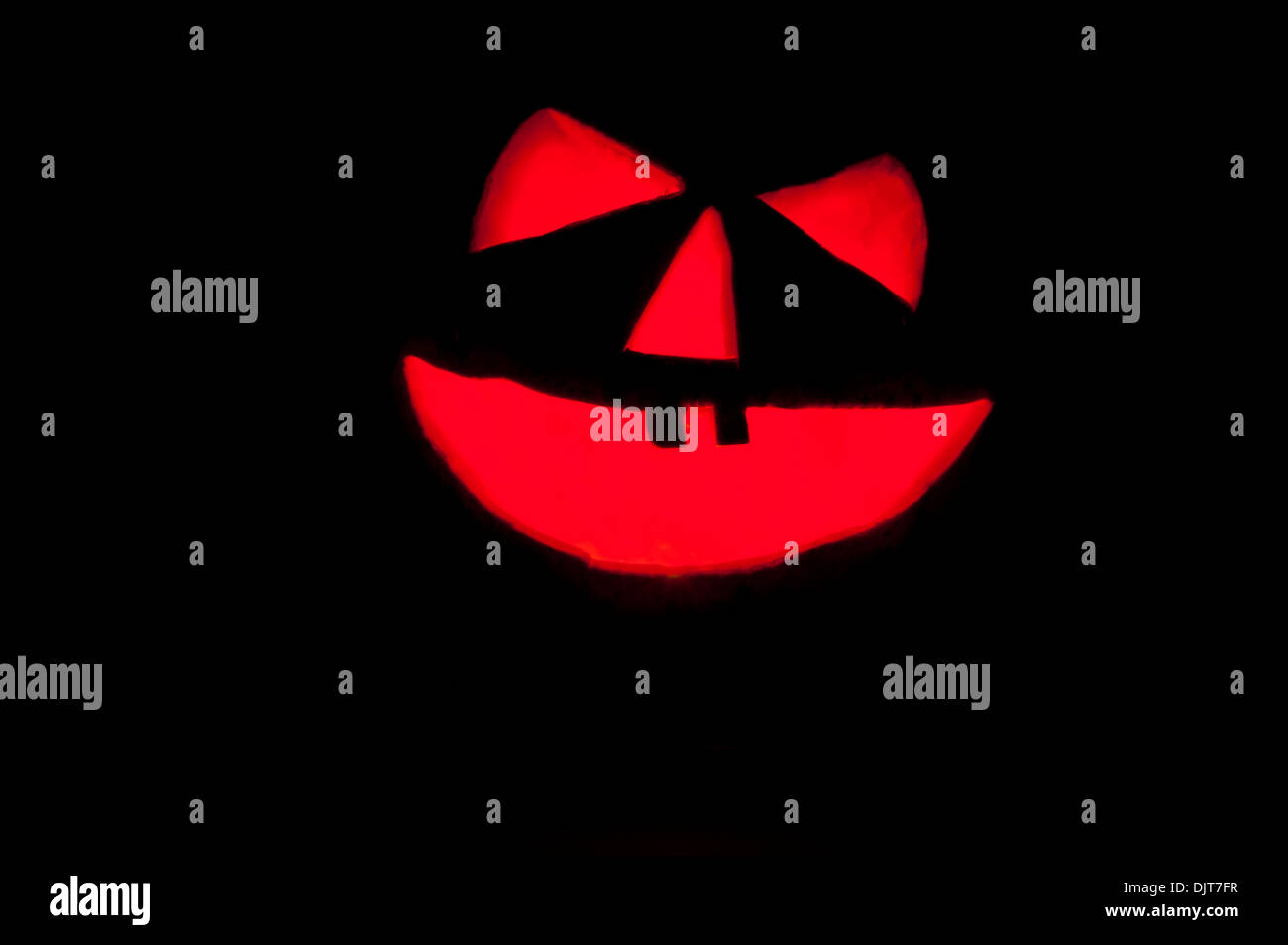 Halloween pumpkin in the dark on a white background Stock Photo