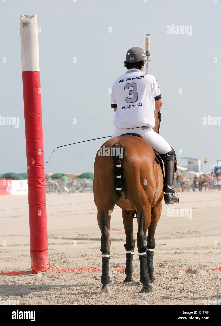 Apr. 25, 2010 - South Beach, Florida, U.S - 25 April: AMG's No. 3 Nacho Figueras.  Hublot defeated AMG 11-9 at the 2010 AMG Miami Beach Men's Polo World Cup Finale at the Setai Hotel , South Beach, Florida. Mandatory Credit: Aaron Gilbert / Southcreek Global (Credit Image: © Aaron Gilbert/Southcreek Global/ZUMApress.com) Stock Photo
