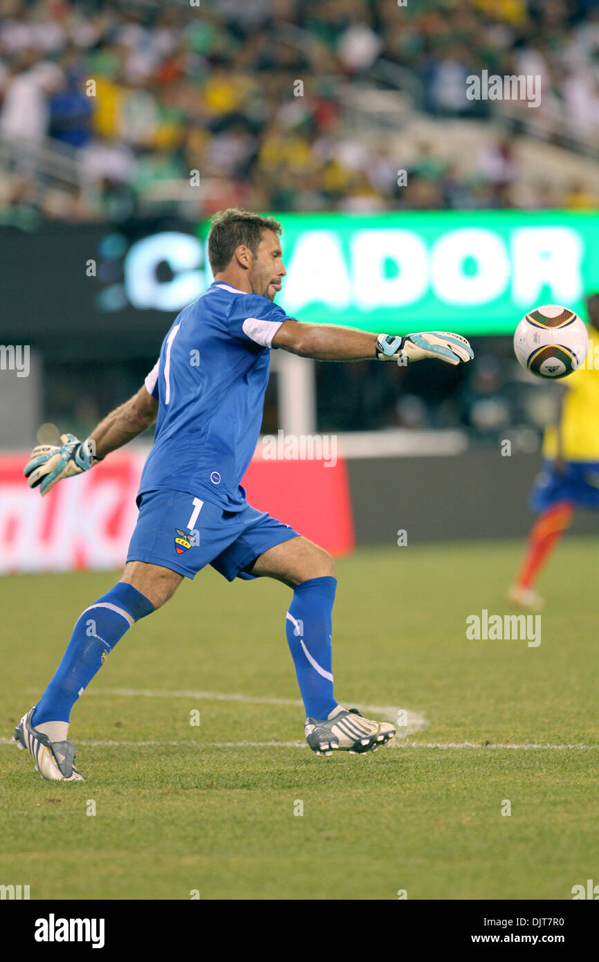 07 May  2010:  Ecuador Goalkeeper Marcelo Elzaga (#1) with a punt. At the end, the game is scoreless  at New Meadowlands Stadium, Rutherford, NJ. (Credit Image: © Anthony Gruppuso/Southcreek Global/ZUMApress.com) Stock Photo