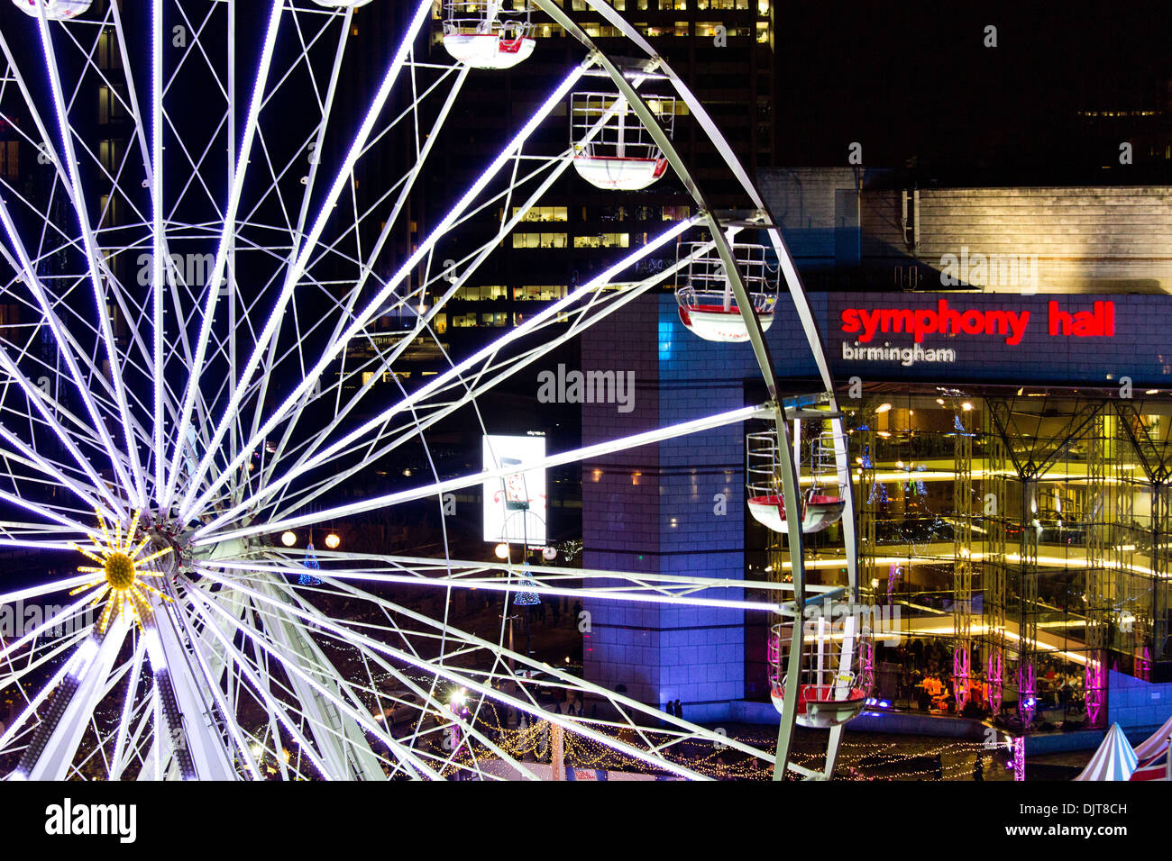 The Birmingham Frankfurt German Market. The Ferris wheel and ice rink