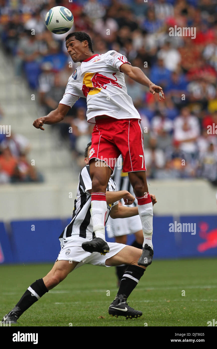 Red Bulls Defender Roy Miller (#7) with a header. The Red Bulls defeated Juventus 3-2  in the game held at Red Bull Arena, Harrison, NJ. (Credit Image: © Anthony Gruppuso/Southcreek Global/ZUMApress.com) Stock Photo