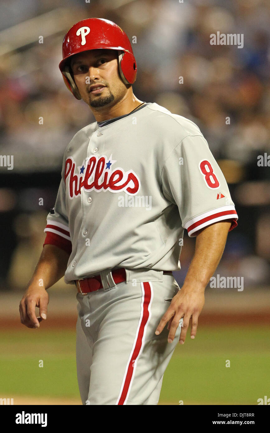 Philadelphia Phillies Outfielder Shane Victorino (#8). The Mets