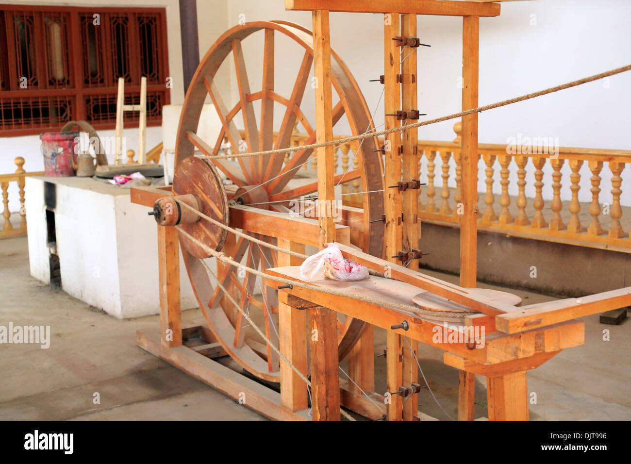 Silk production factory, Hotan, Hotan Prefecture, Xinjiang Uyghur Autonomous Region, China Stock Photo