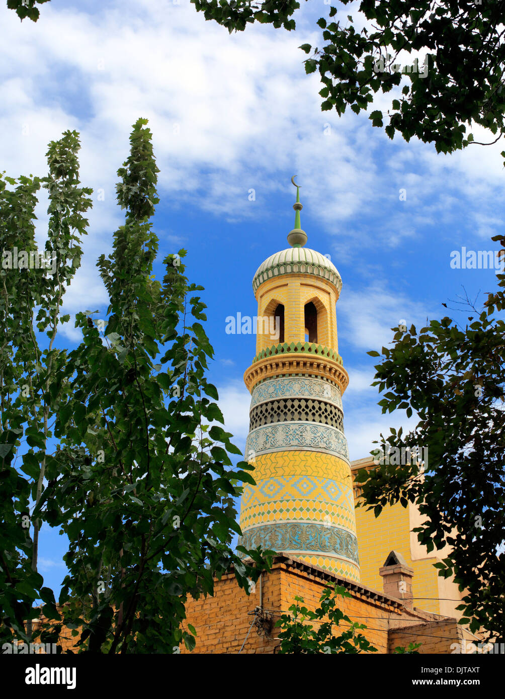 Id Kah Mosque, Kashgar (Kashi), Kashgar Prefecture, Xinjiang Uyghur Autonomous Region, China Stock Photo
