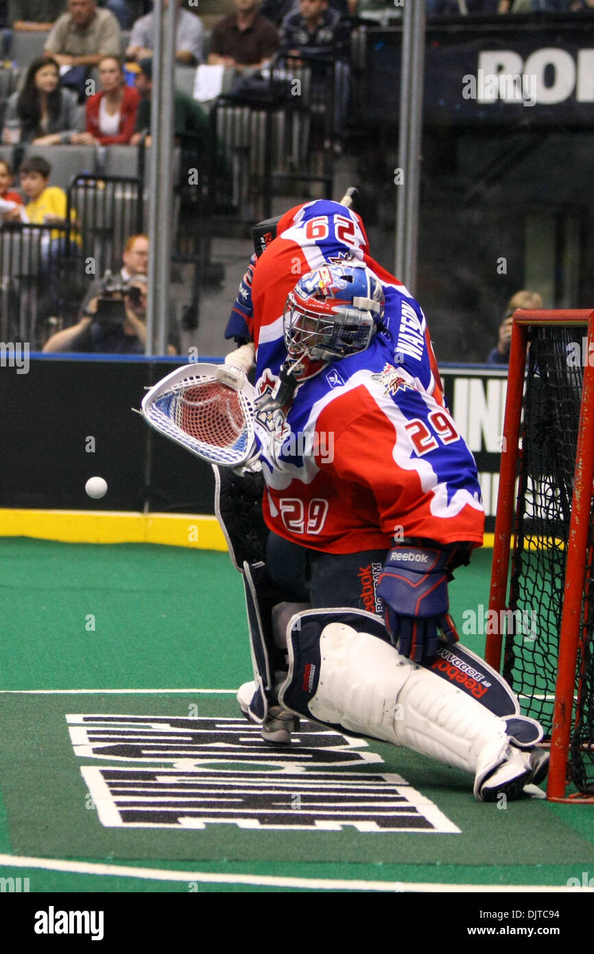 Toronto Rock goalie Bob Watson (29) makes a save during a lacrosse game