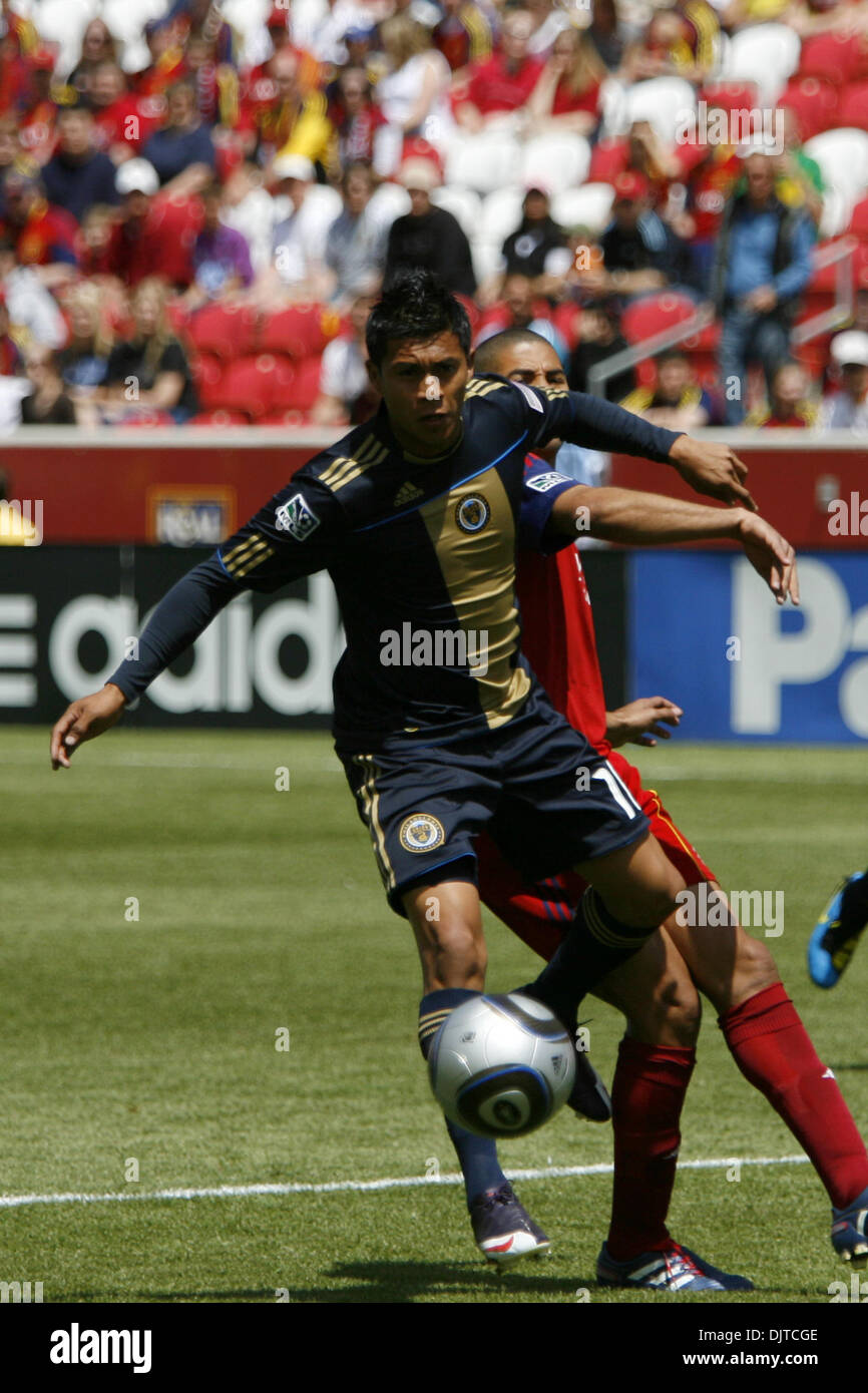 8 May 2010: Real Salt Lake forward Alvaro Saborio (15) and Philadelphia Union    defender Michael Orozco (16).Mandatory Credit: Stephen Holt / Southcreek Global (Credit Image: © Stephen Holt/Southcreek Global/ZUMApress.com) Stock Photo