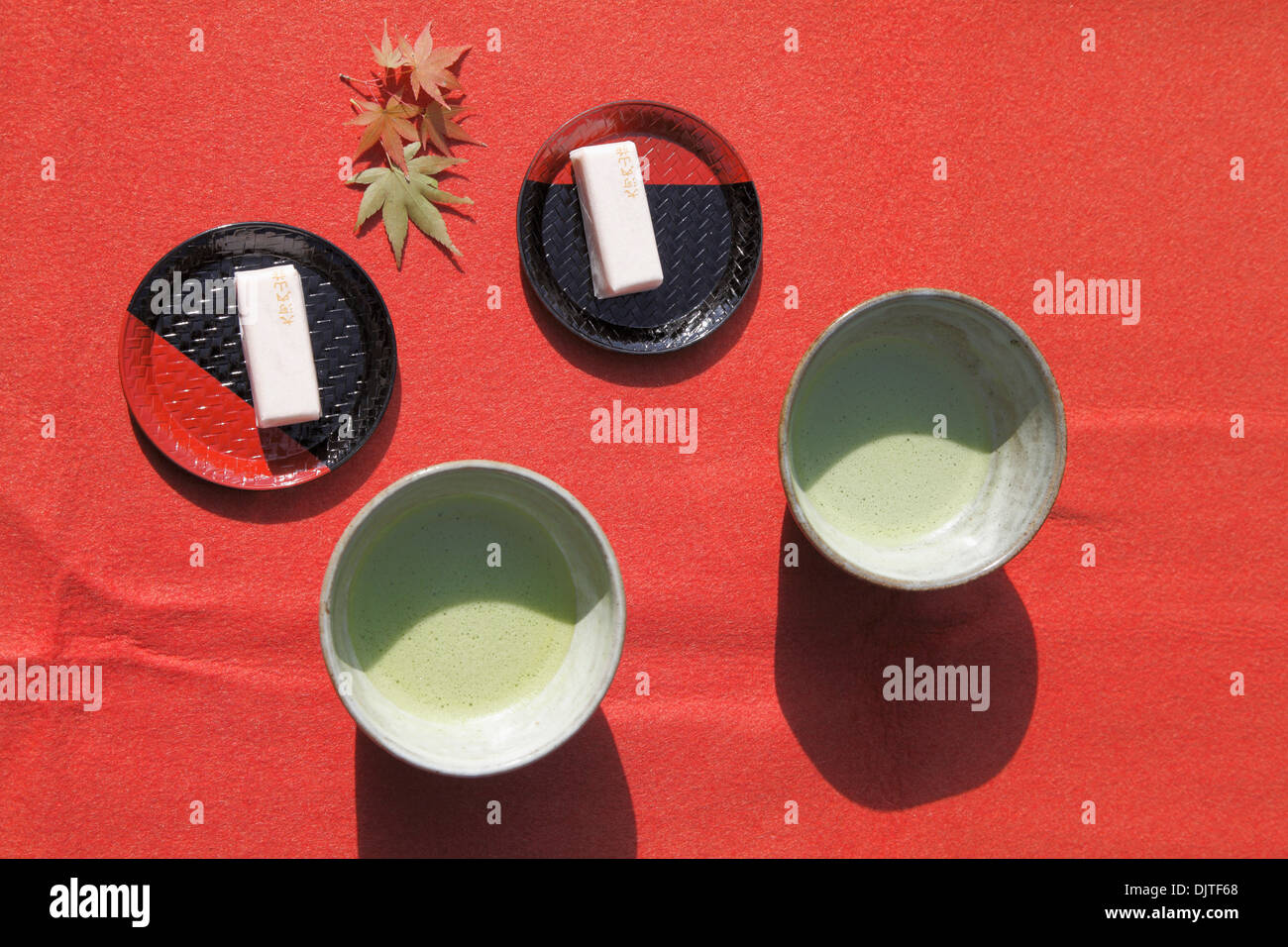 Japan, Kyoto, matcha powdered tea service Stock Photo Alamy
