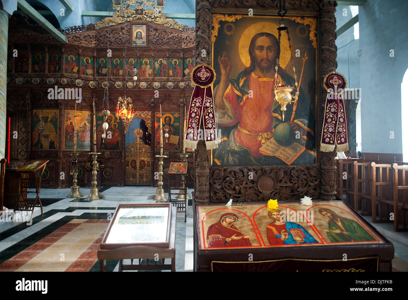 Icon of Jesus in an orthodox church ( Bulgaria) Stock Photo