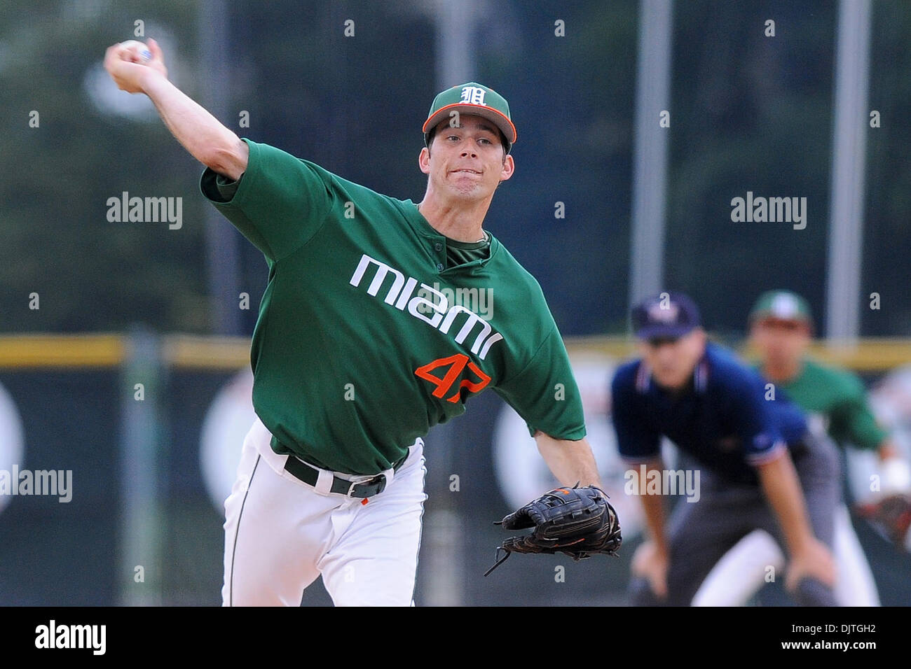 Miami Hurricanes pitcher David Gutierrez (47). The 14th ranked Miami ...