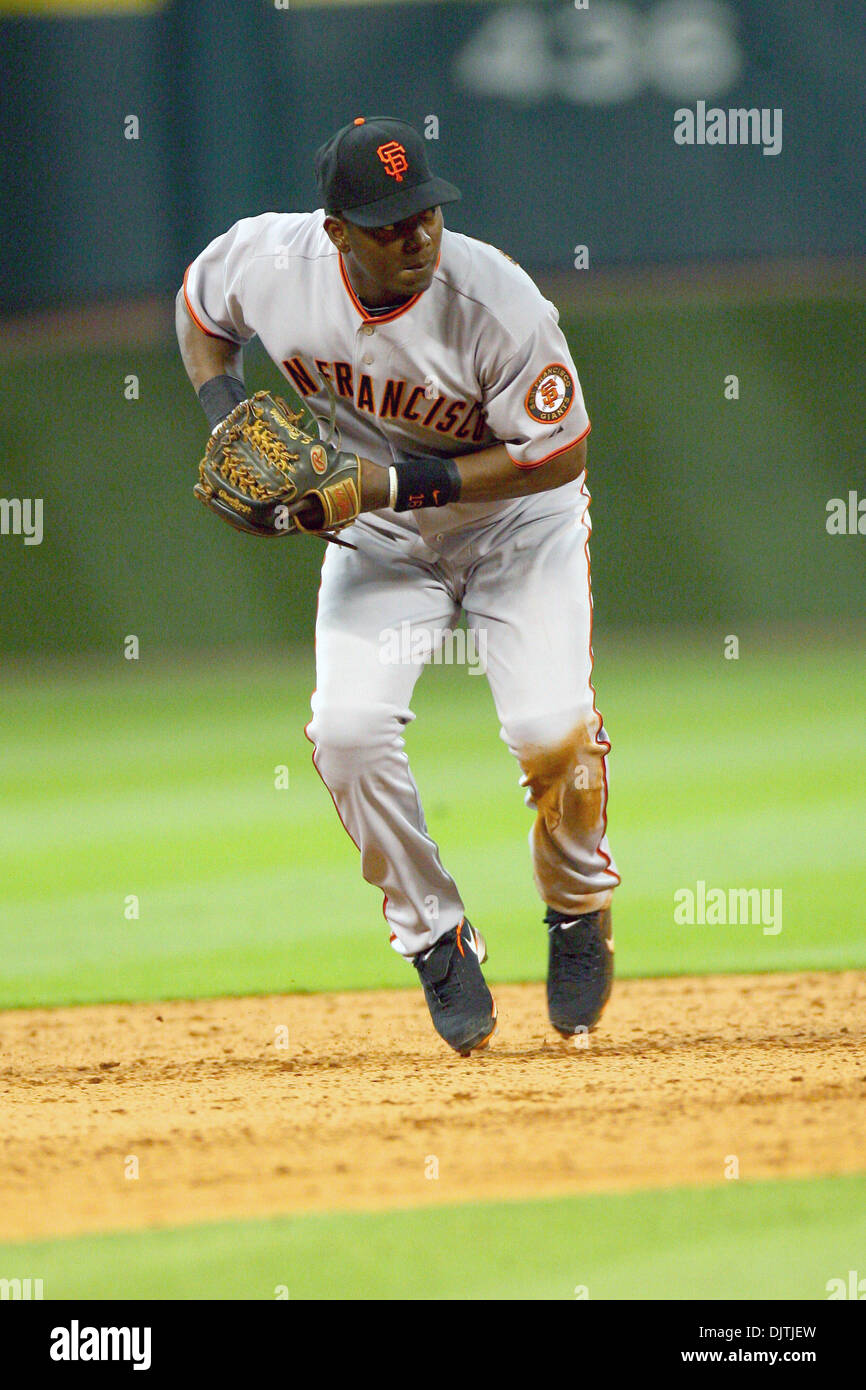 San Francisco Giants Infielder Edgar Renteria 16 fields this