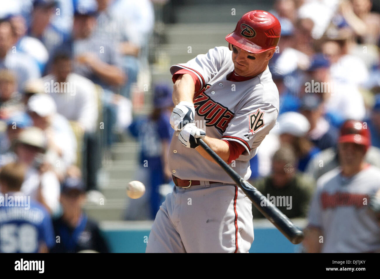 Arizona Diamondbacks first baseman Adam LaRoche takes a swing and