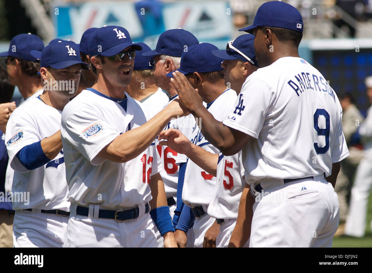 Los Angeles Dodgers bench players, Garret Anderson and Brad Ausmus