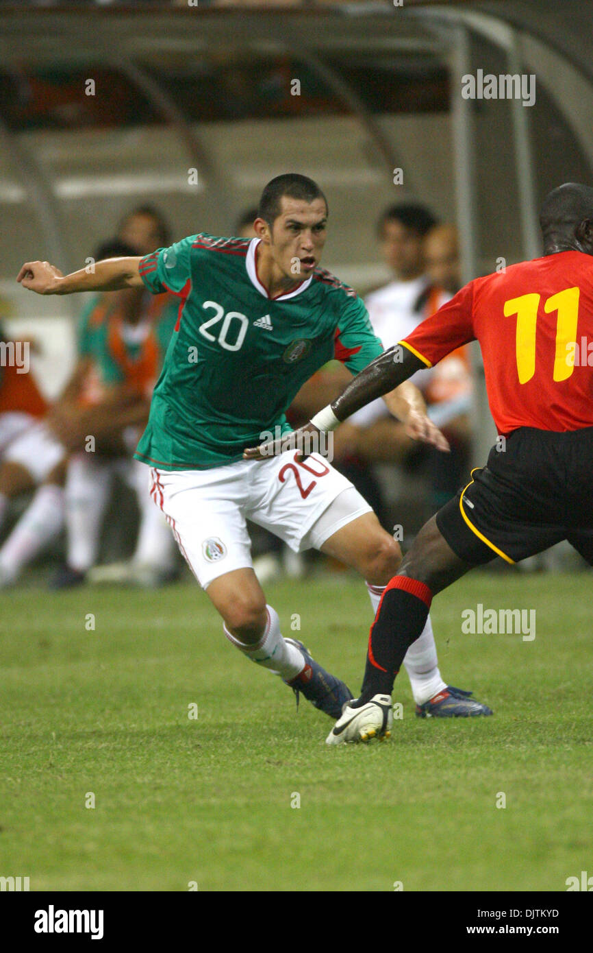 Jorge Torres Nilo (#20) Defender for Mexico makes a pass and is trying to get open down field. Mexico defeated Angola 1-0 at Reliant Stadium, Houston, Texas. (Credit Image: © Luis Leyva/Southcreek Global/ZUMApress.com) Stock Photo