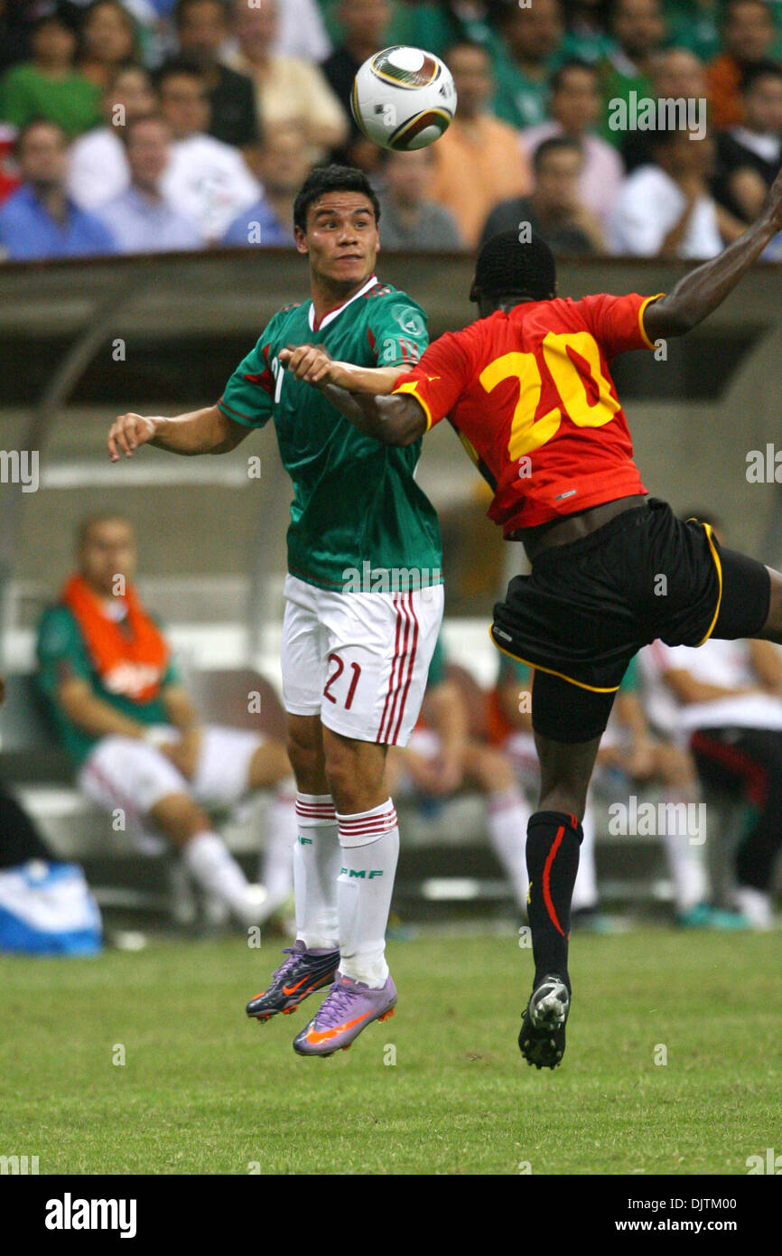 Pablo Barrera (#21) Forward for Mexico heads this ball towards the Angola goal. Mexico defeated Angola 1-0 at Reliant Stadium, Houston, Texas. (Credit Image: © Luis Leyva/Southcreek Global/ZUMApress.com) Stock Photo