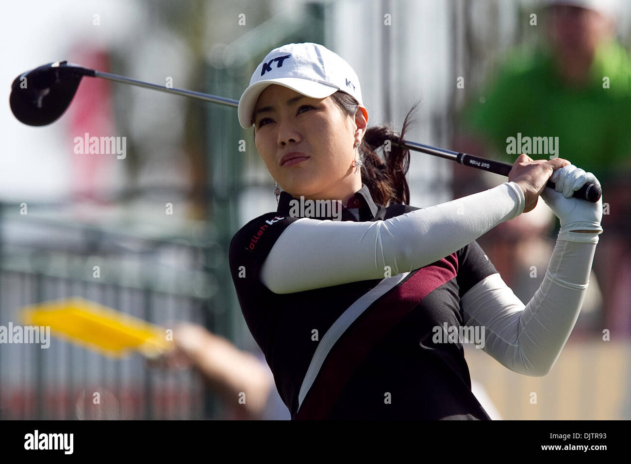 Mi Hyun Kim of South Korea tees off at the 1st hole of the 39th Kraft ...