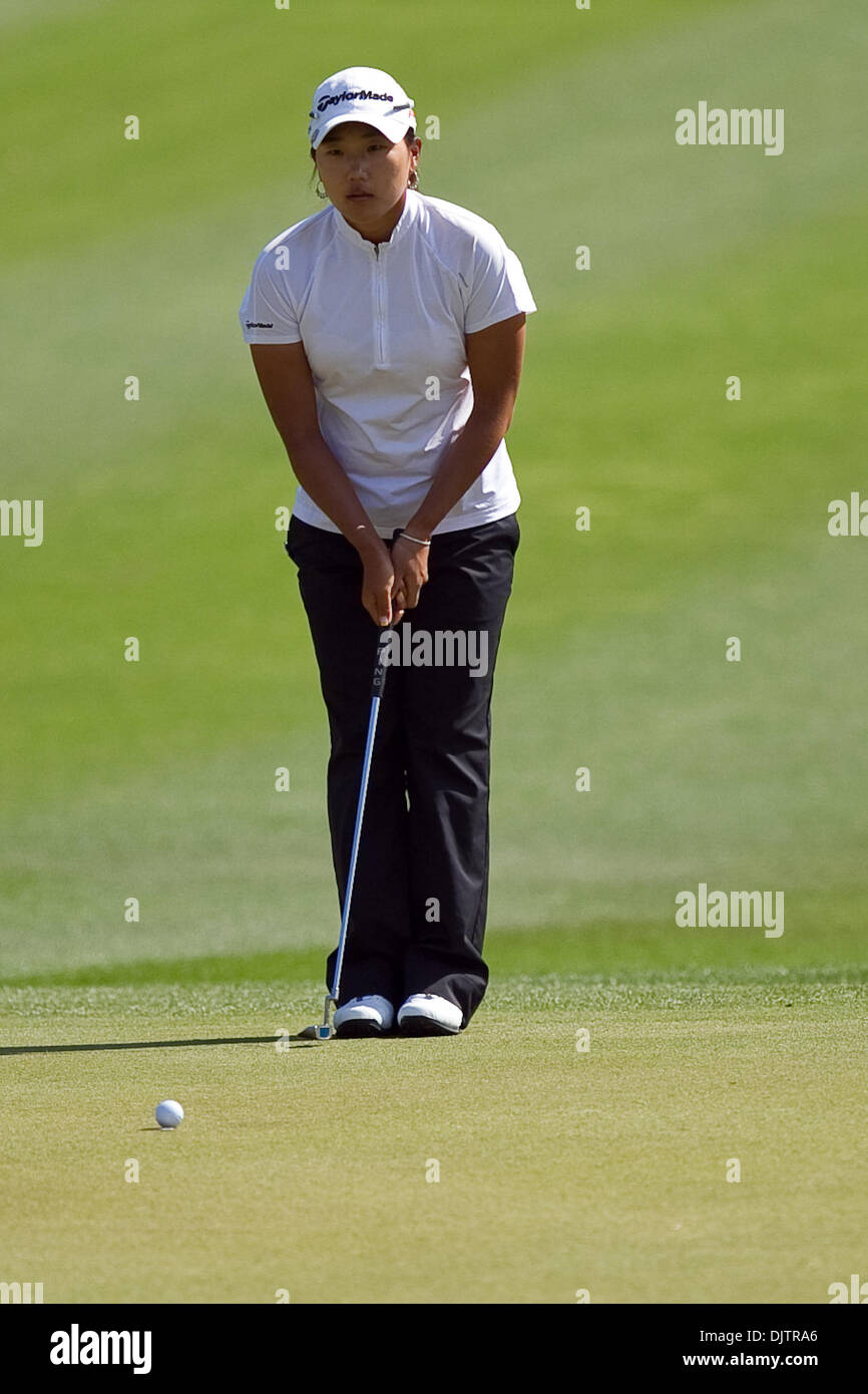 Seon Hwa Lee of South Korea gets ready to putt at the 1st hole of the 39th Kraft Nabisco Championship held at Mission Hills Country Club in Rancho Mirage, California. (Credit Image: © Gerry Maceda/Southcreek Global/ZUMApress.com) Stock Photo