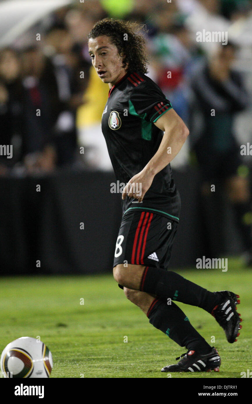 3 March 2010: Andres Guardado in action during the New Zealand vs. Mexico international friendly at the Rose Bowl in Pasadena, California. Mandatory Credit: Brandon Parry / Southcreek Global (Credit Image: © Brandon Parry/Southcreek Global/ZUMApress.com) Stock Photo