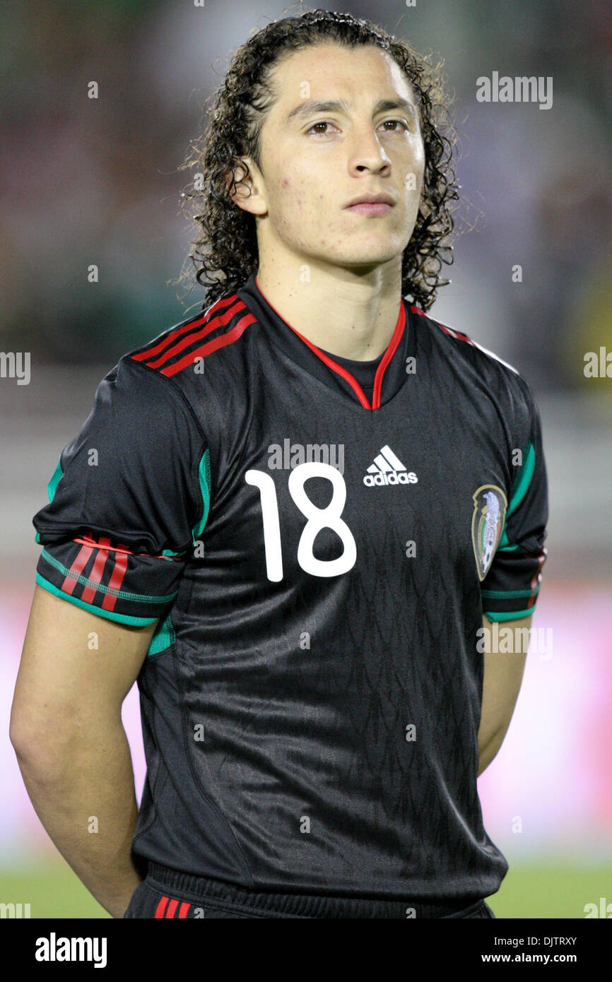 3 March 2010: Andres Guardado before the start of the New Zealand vs. Mexico international friendly at the Rose Bowl in Pasadena, California. Mandatory Credit: Brandon Parry / Southcreek Global (Credit Image: © Brandon Parry/Southcreek Global/ZUMApress.com) Stock Photo