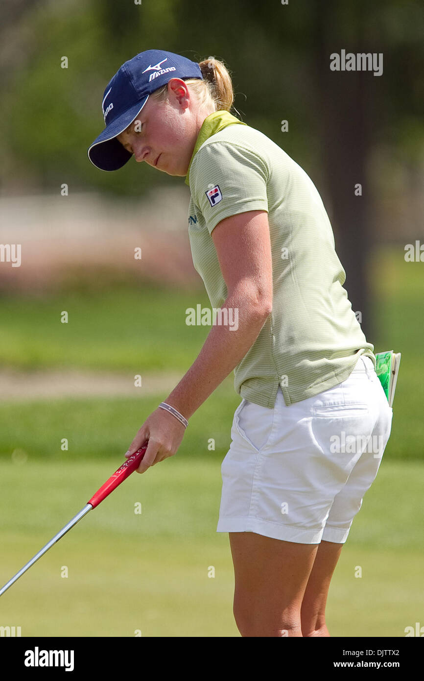Stacy Lewis of The Woodlands, TX putts at the 4th hole of the 39th