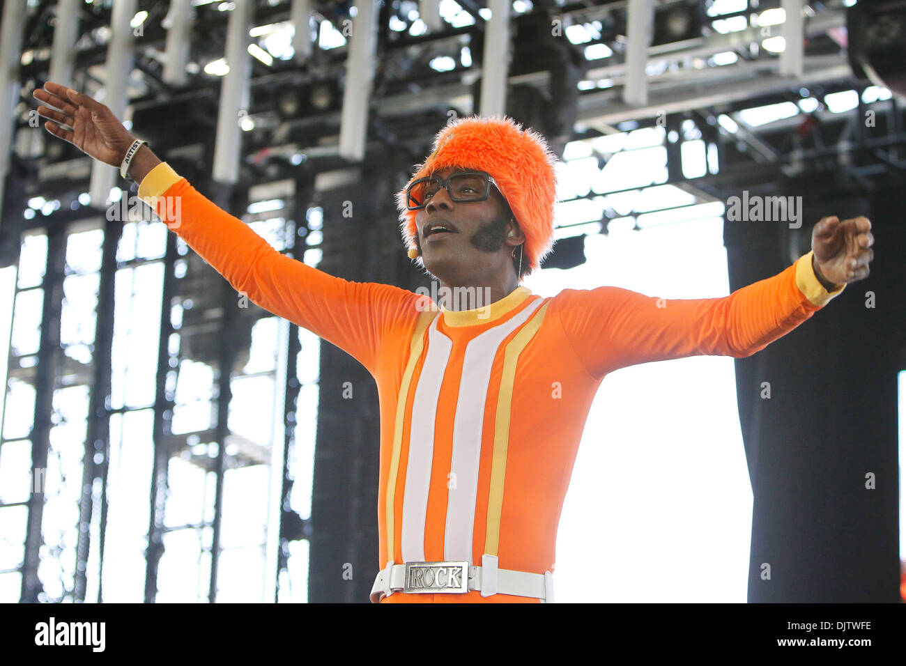 DJ Lance Rock or DJ Lance Robertson, host of the Nick Jr. show ''Yo Gaba  Gaba'' performs at the Coachella Music & Arts Festival held at the Empire  Polo Field in Indio