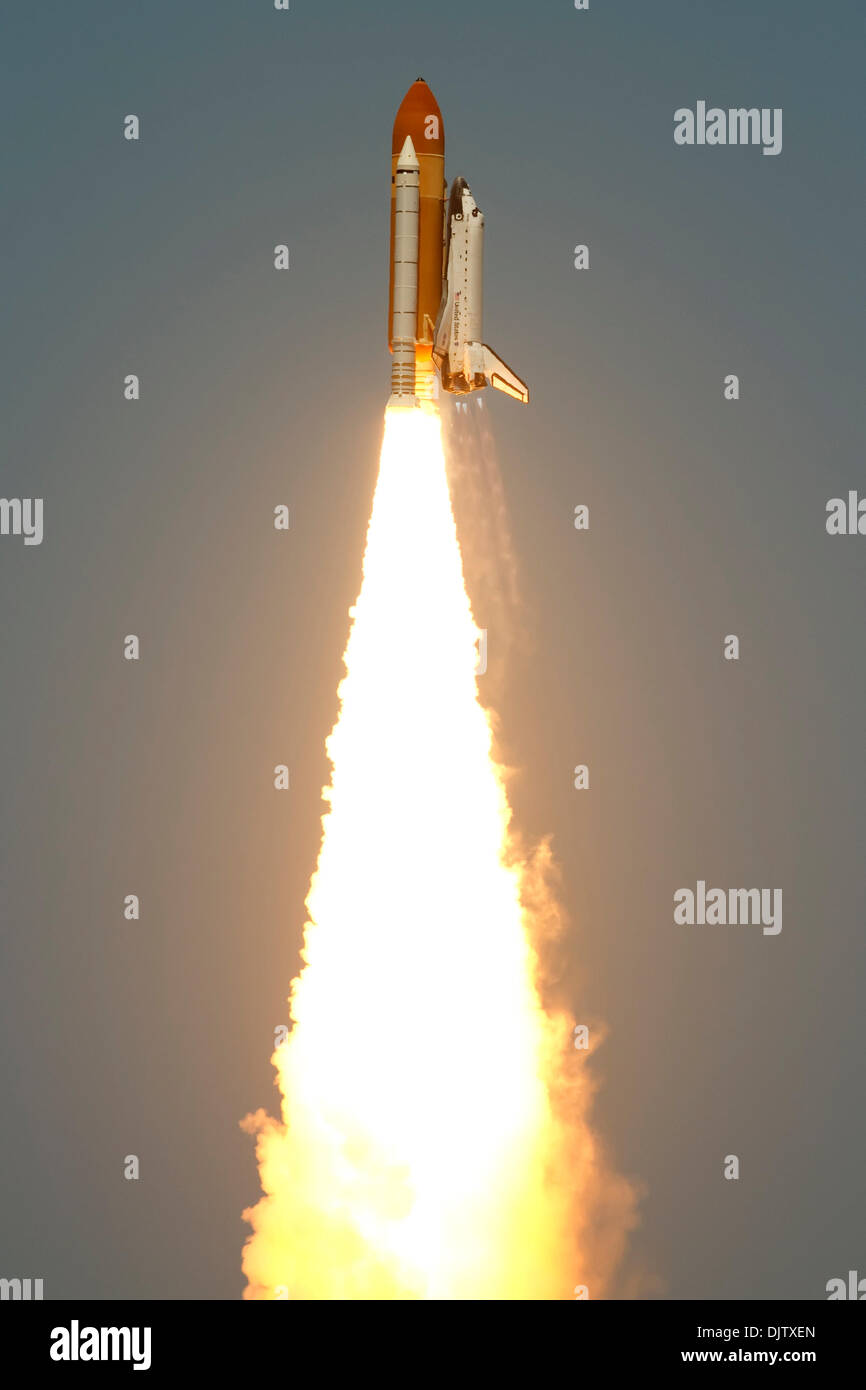 Space shuttle Atlantis thundered off its launch pad at Kennedy Space ...