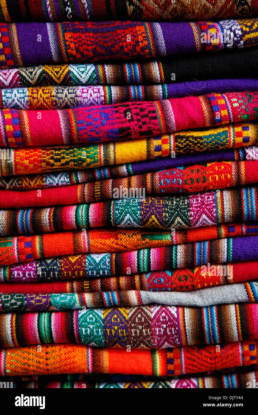 Local Carpets Made Of Llama And Alpaca Wool For Sale At The Market Cuzco Peru Stock Photo Alamy