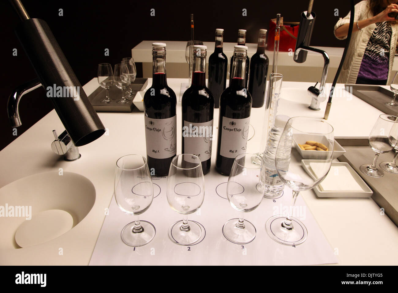 Rioja wine tasting table Campo Viejo Winery La Rioja Spain Stock Photo