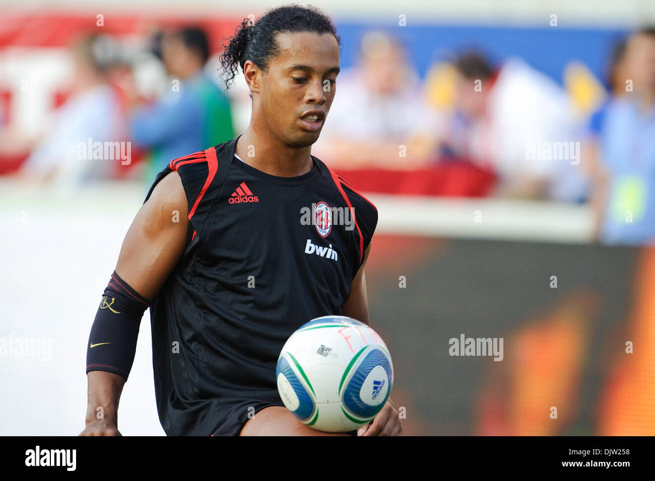 30 May2010:  AC Milan midfielder Ronaldinho (80) warms up prior to the friendly match between the Chicago Fire and AC Milan at Toyota Park in Bridgeview, Illinois.  AC Milan defeated the Fire 1-0. (Credit Image: © John Rowland/Southcreek Global/ZUMApress.com) Stock Photo