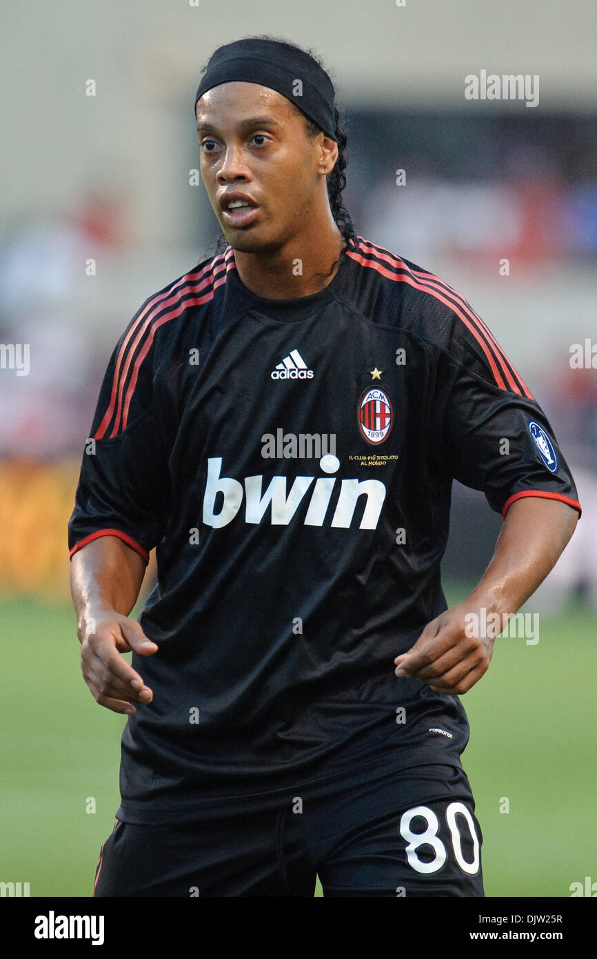 30 May2010:  AC Milan midfielder Ronaldinho (80) during the friendly match between the Chicago Fire and AC Milan at Toyota Park in Bridgeview, Illinois.  AC Milan defeated the Fire 1-0. (Credit Image: © John Rowland/Southcreek Global/ZUMApress.com) Stock Photo
