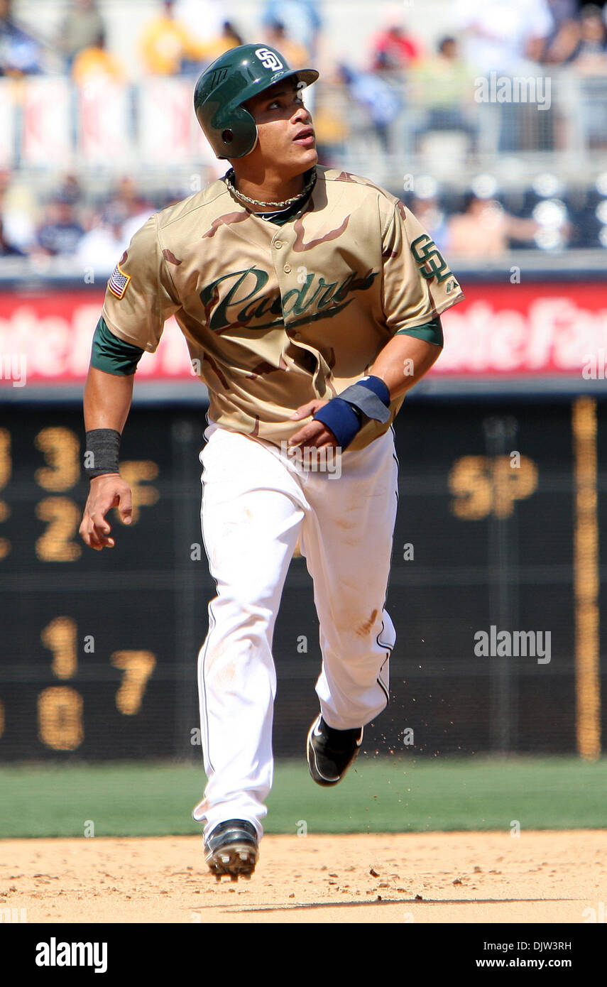 San Diego Padres Everth Cabrera watches Jerry Hairston Jr. pop out to ...