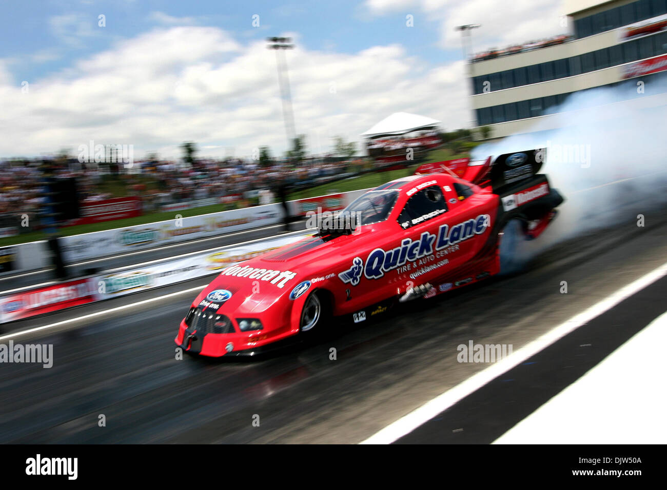 Bob Tasca III smokes his tires during the second day of competition at the NHRA O'Reilly Summer Nationals held at Heartland Park, Topeka, KS. (Credit Image: © Jacob Paulsen/Southcreek Global/ZUMApress.com) Stock Photo