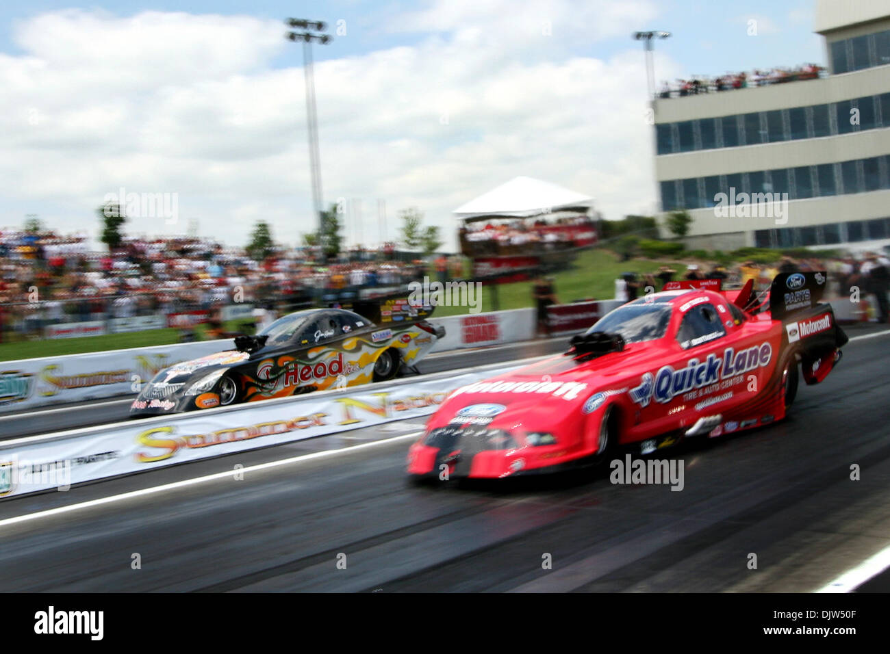 Jim Head and Bob Tasca III jump off the line during the second day of competition at the NHRA O'Reilly Summer Nationals held at Heartland Park, Topeka, KS. (Credit Image: © Jacob Paulsen/Southcreek Global/ZUMApress.com) Stock Photo