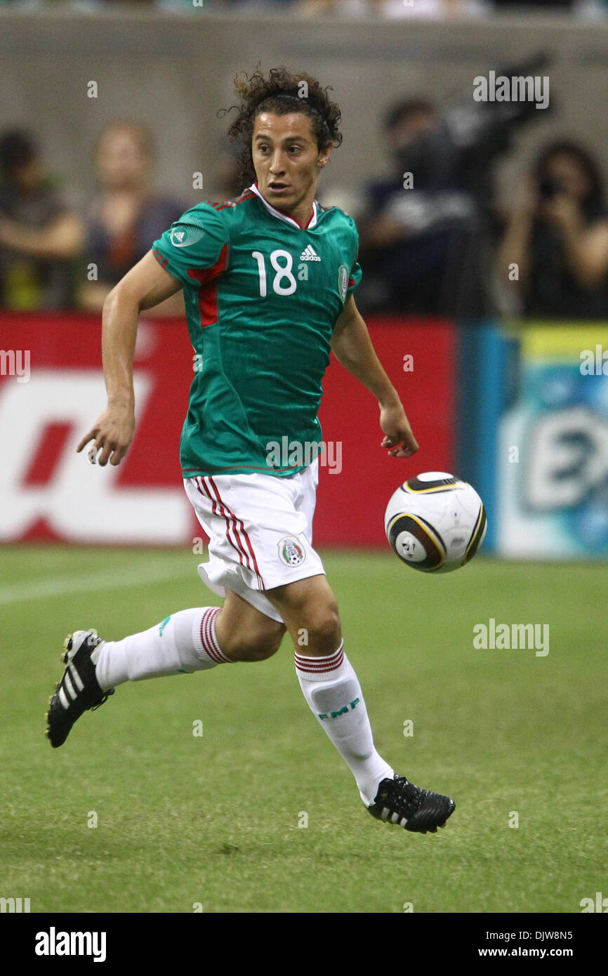 Andres Guardado (#18) Midfielder of Mexico dribbles the ball in open space.  Mexico defeated Angola 1-0 at Reliant Stadium in Houston, TX. (Credit Image: © Anthony Vasser/Southcreek Global/ZUMApress.com) Stock Photo