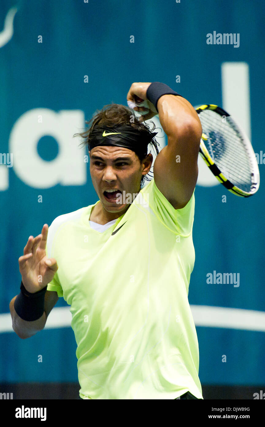 Oct. 1, 2010 - Bangkok, Thailand - RAFAEL NADAL of Spain reacts while  competing in his quarter-final match against Mikhail Kukushkin of  Kazakhstan during day seven of the 2010 ATP Thailand Open