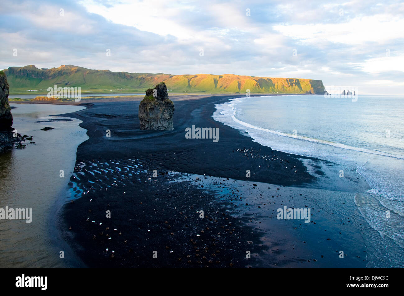Black Volcanic Beach, Reynisfjara, Iceland Stock Photo